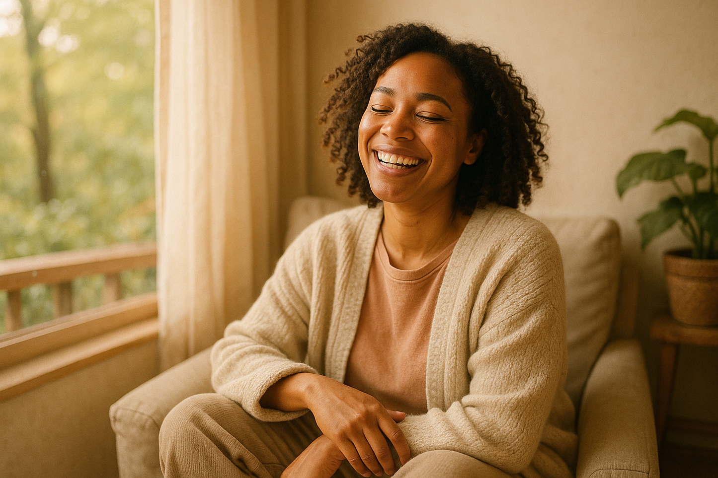 a woman of joy feel very comfortable.