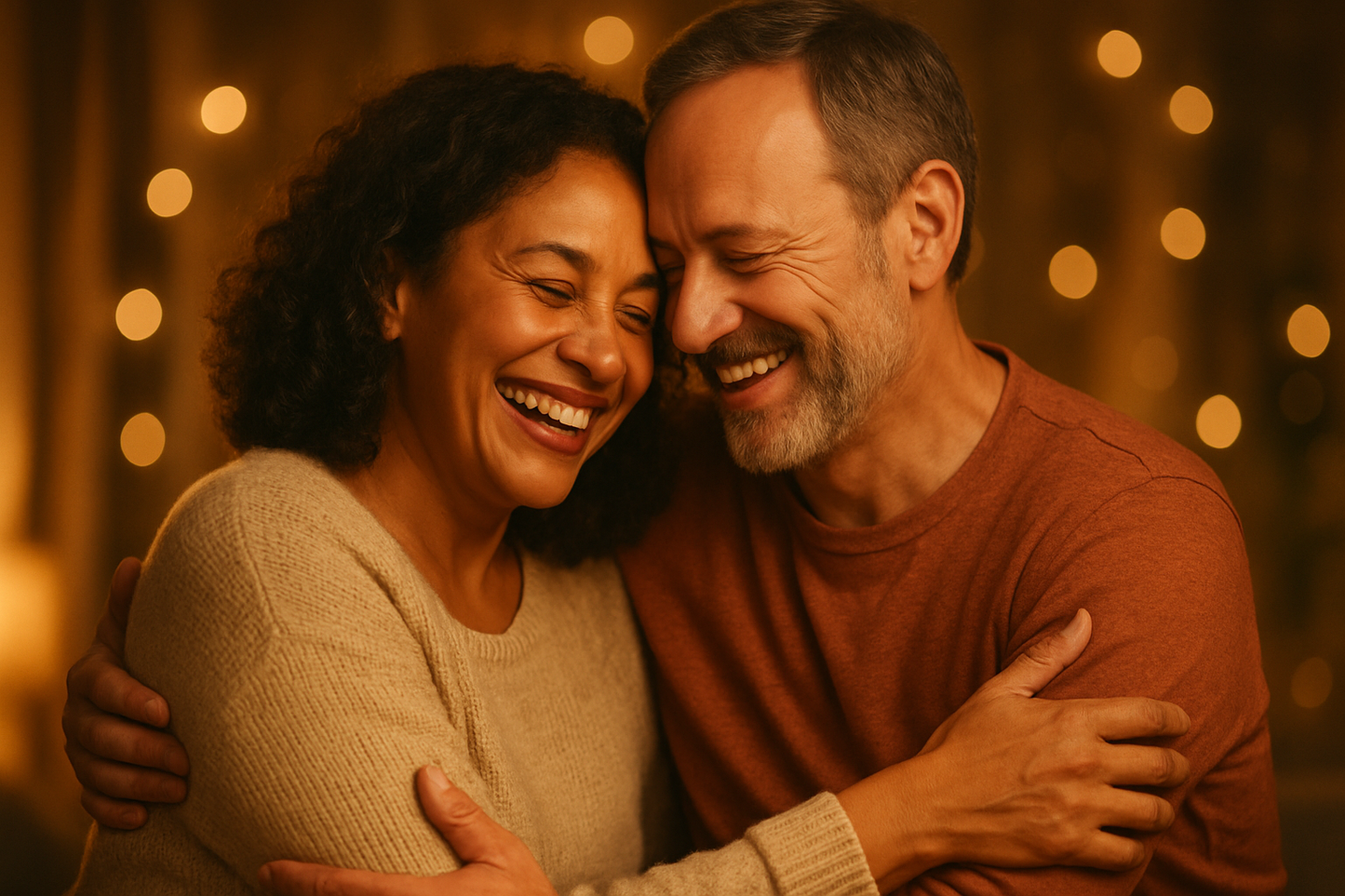 i want an image : A sexually fulfilled, loving, romantic, and joyful couple. (plus chaleureux)