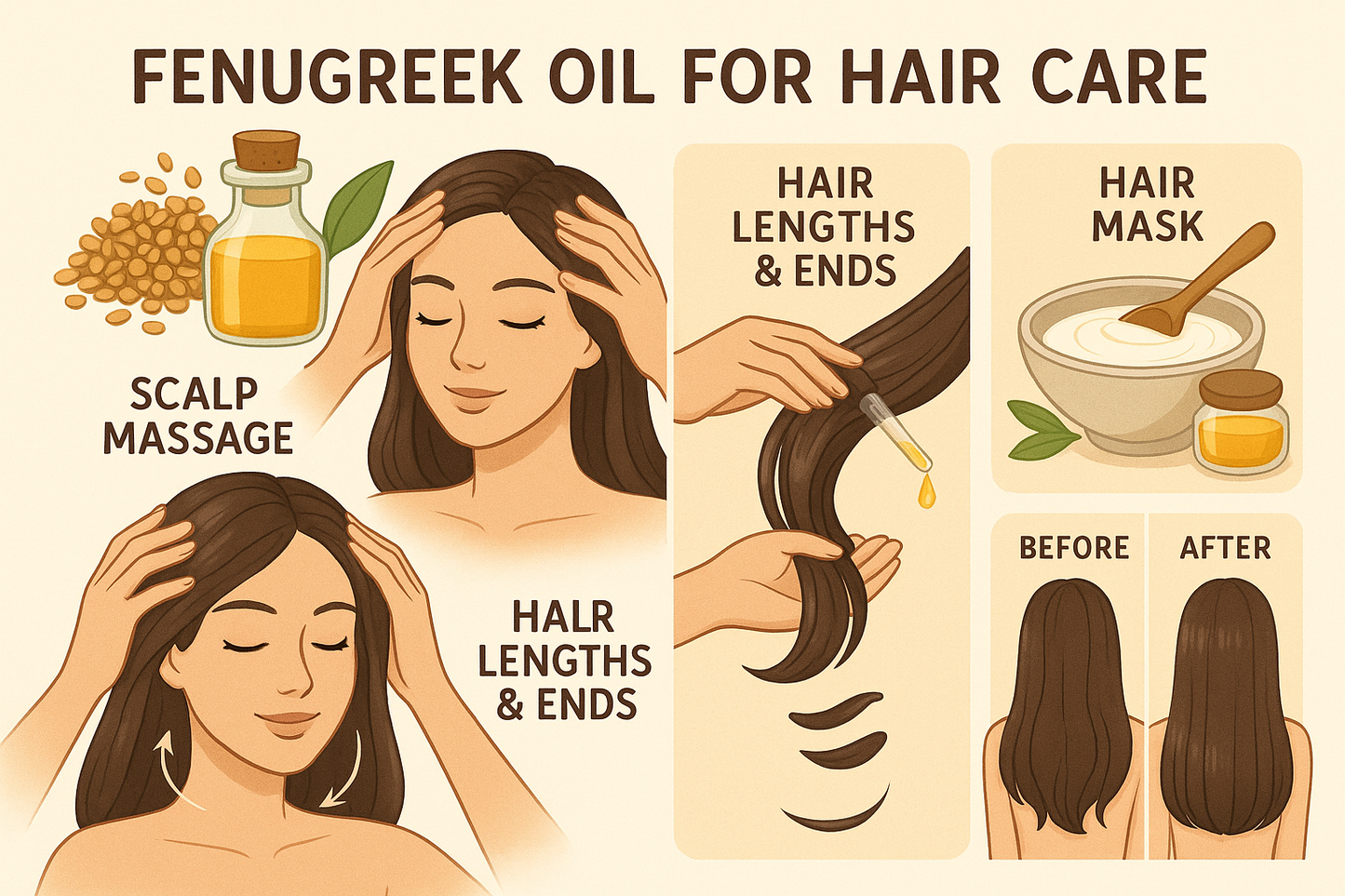 variation oil fenugreek application hair