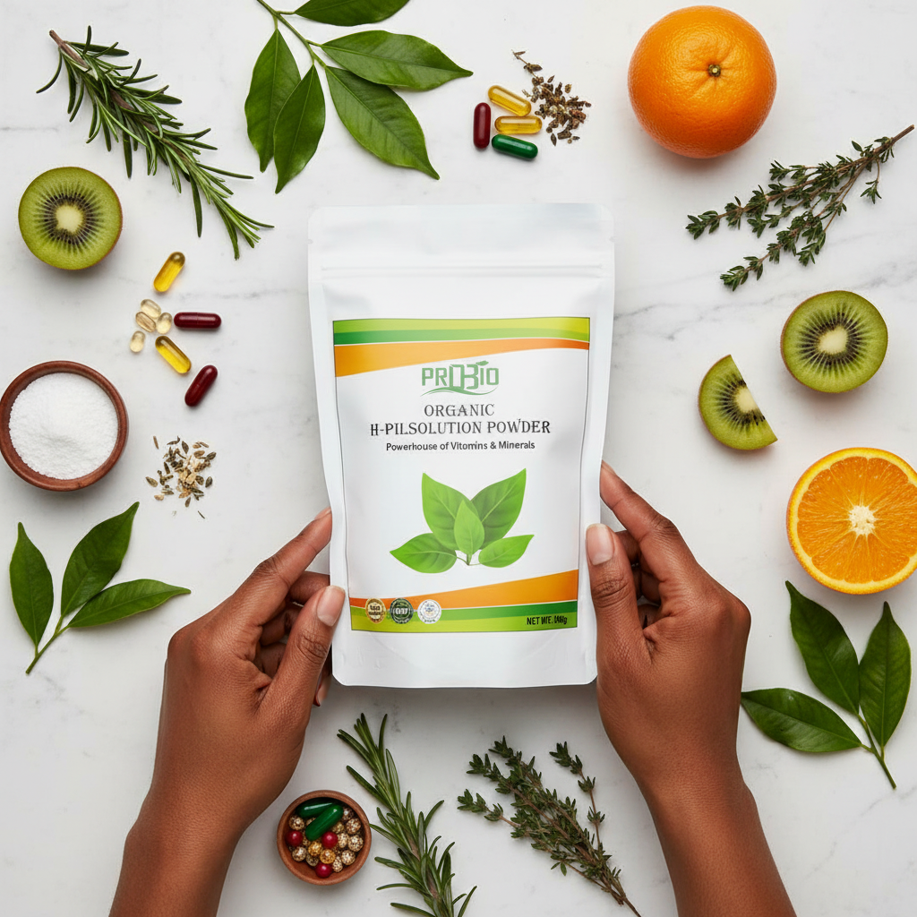 Flat-lay H-Pilsolution ak plant medikal
