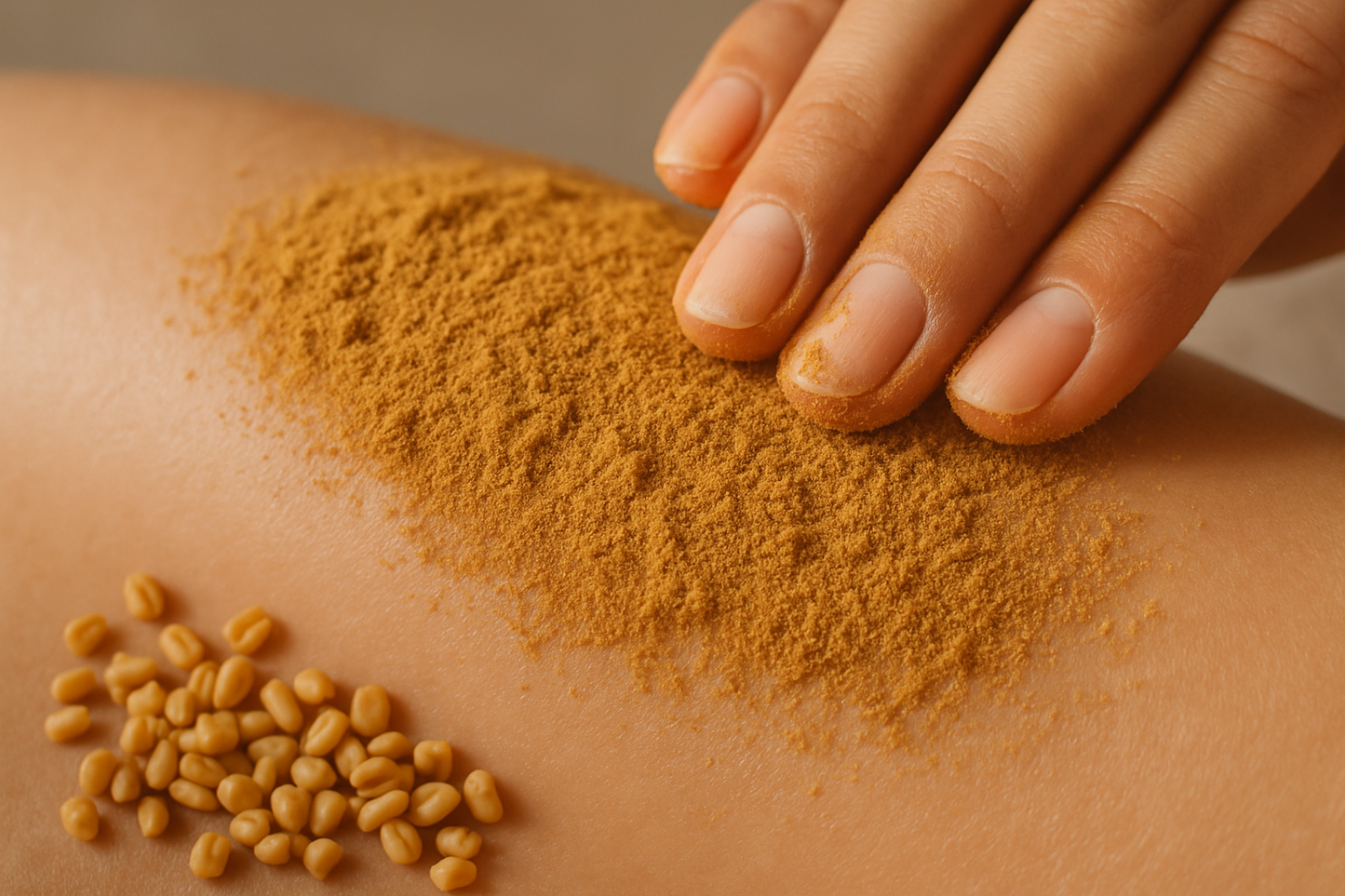 mass fenugreek powder on the skin