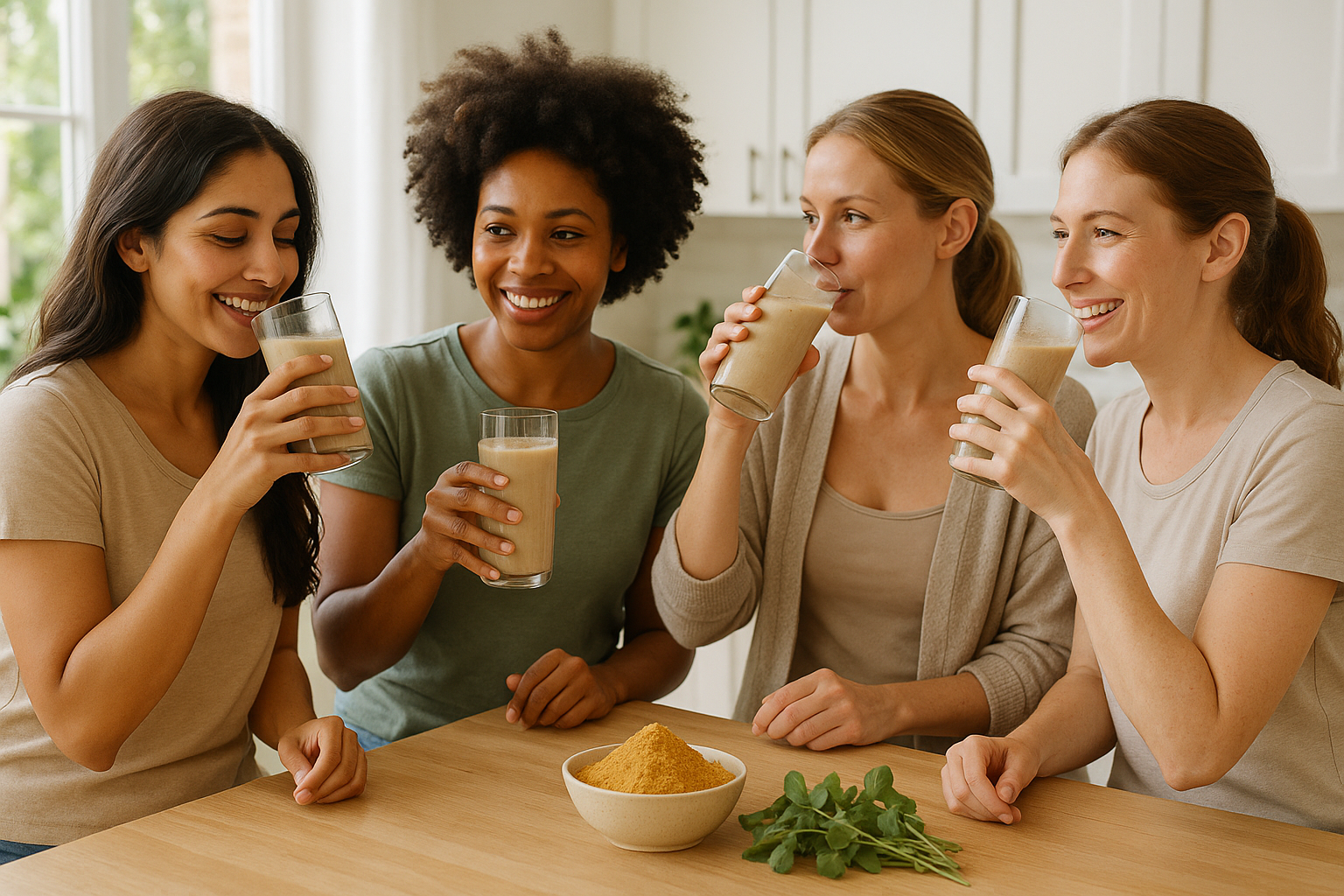 women drinking fenugreek powder